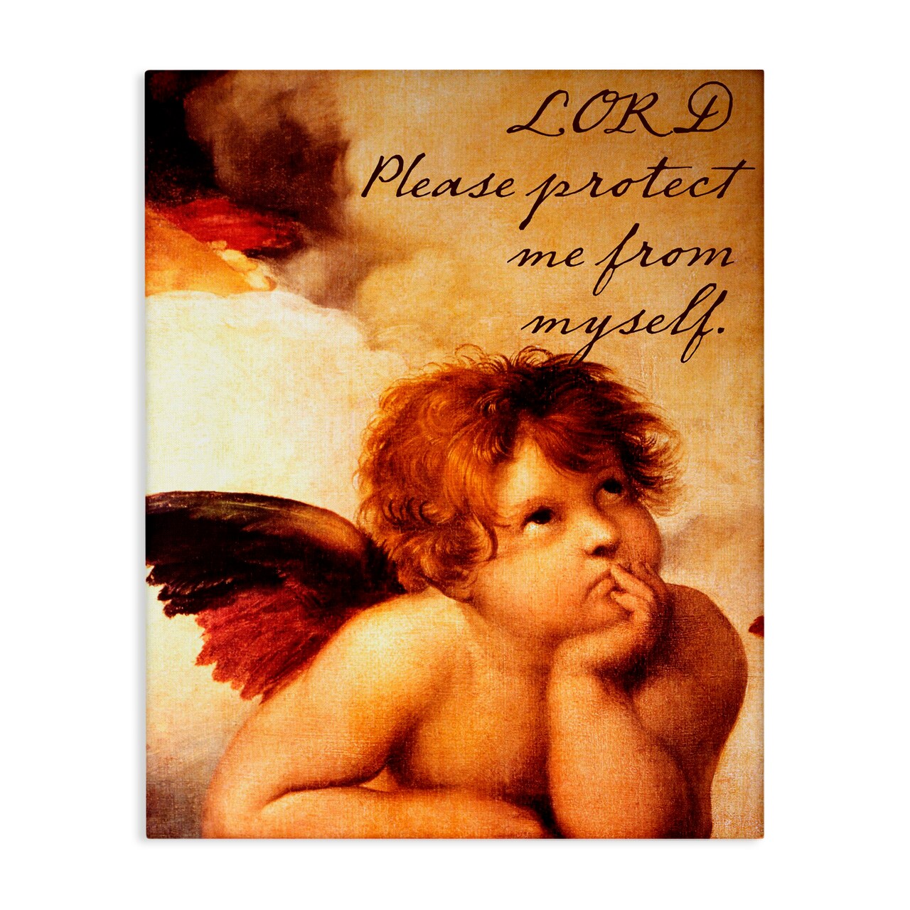 Stupell Industries Lord Protect Me with Cherub Canvas, design by Sophie 6